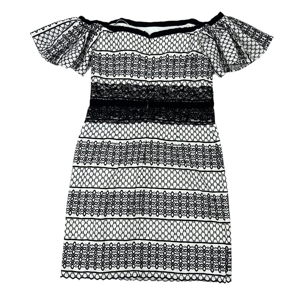 H by Halston women's off the shoulder eyelet lace dress size 6 - Picture 2 of 7